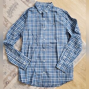 Vineyard Vines Boys Blue Plaid 100% Cotton Button-up Shirt SzL (16)